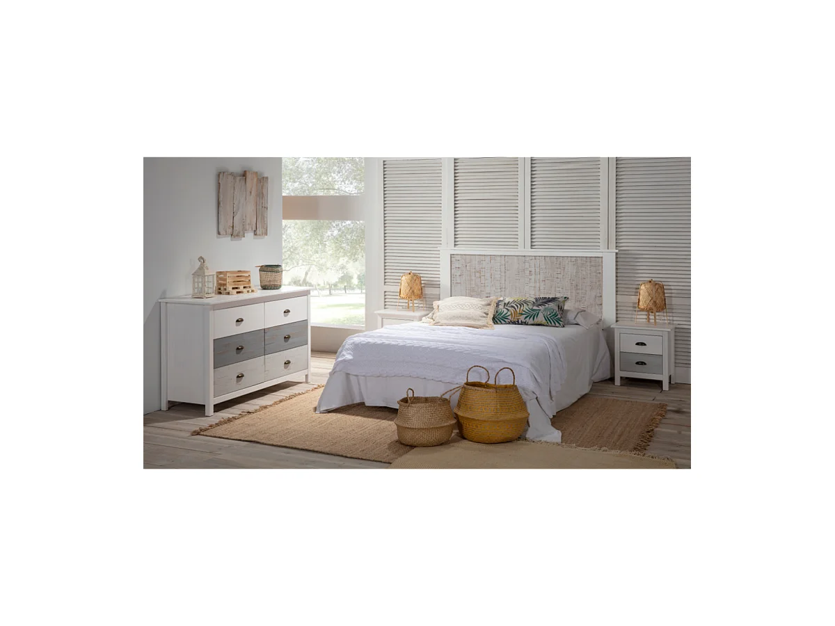 Cómoda modelo Amor 5 cajones acabado multicolor, 79 cm (Ancho) 40cm (Fondo) 80 cm (Alto