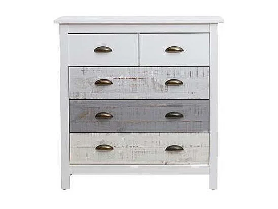 Cómoda modelo Amor 5 cajones acabado multicolor, 79 cm (Ancho) 40cm (Fondo) 80 cm (Alto