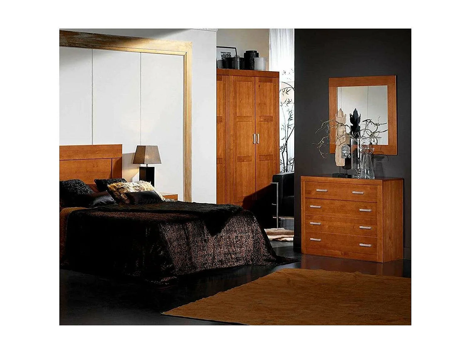 Cómoda dormitorio juvenil o matrimonio 4 Cajones madera maciza 80 cm(alto)95 cm(ancho)40