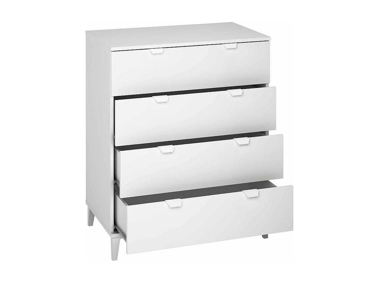 Comoda 4 cajones en acabado blanco 98 cm(alto)80 cm(ancho)48 cm(largo)