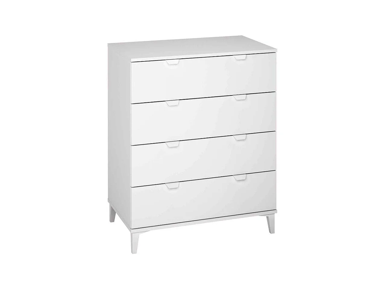Comoda 4 cajones en acabado blanco 98 cm(alto)80 cm(ancho)48 cm(largo)