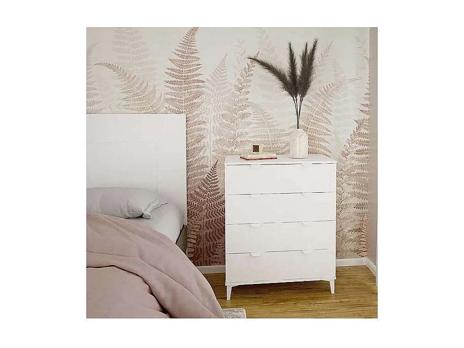 Comoda 4 cajones en acabado blanco 98 cm(alto)80 cm(ancho)48 cm(largo)