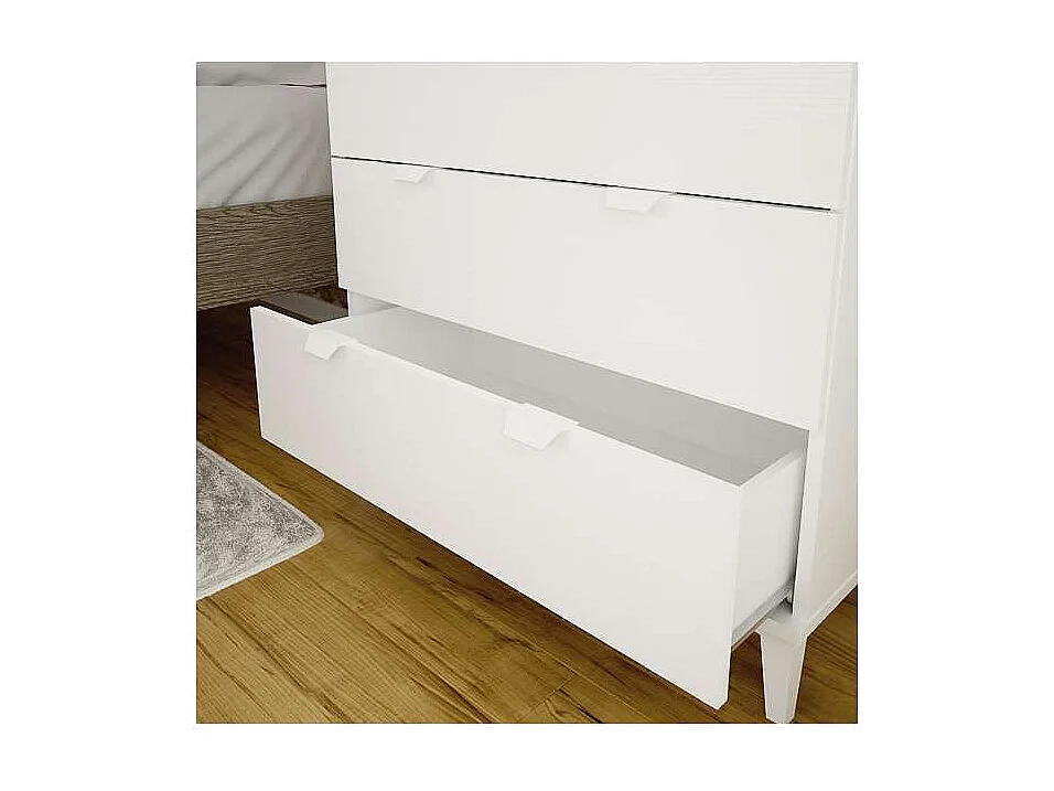 Comoda 4 cajones en acabado blanco 98 cm(alto)80 cm(ancho)48 cm(largo)