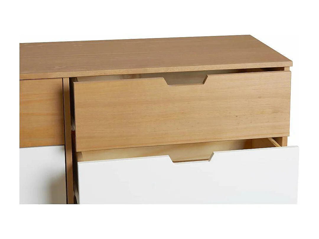 Cómoda modelo Cupido 6 cajones acabado a la cera, 100 x 40 x 82  (largo x ancho x alto)