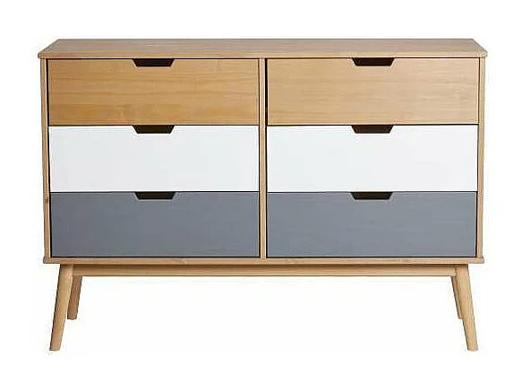 Cómoda modelo Cupido 6 cajones acabado a la cera, 100 x 40 x 82  (largo x ancho x alto)