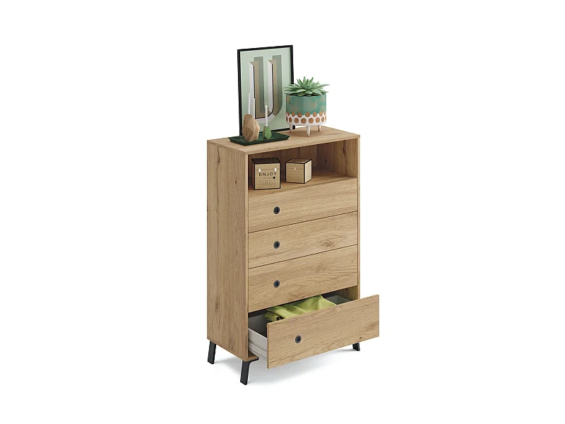 Cómoda Camila en acabado color roble 120 cm(alto)74,5 cm(ancho)40 cm(largo)