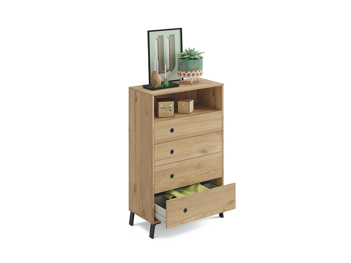 Cómoda Camila en acabado color roble 120 cm(alto)74,5 cm(ancho)40 cm(largo)