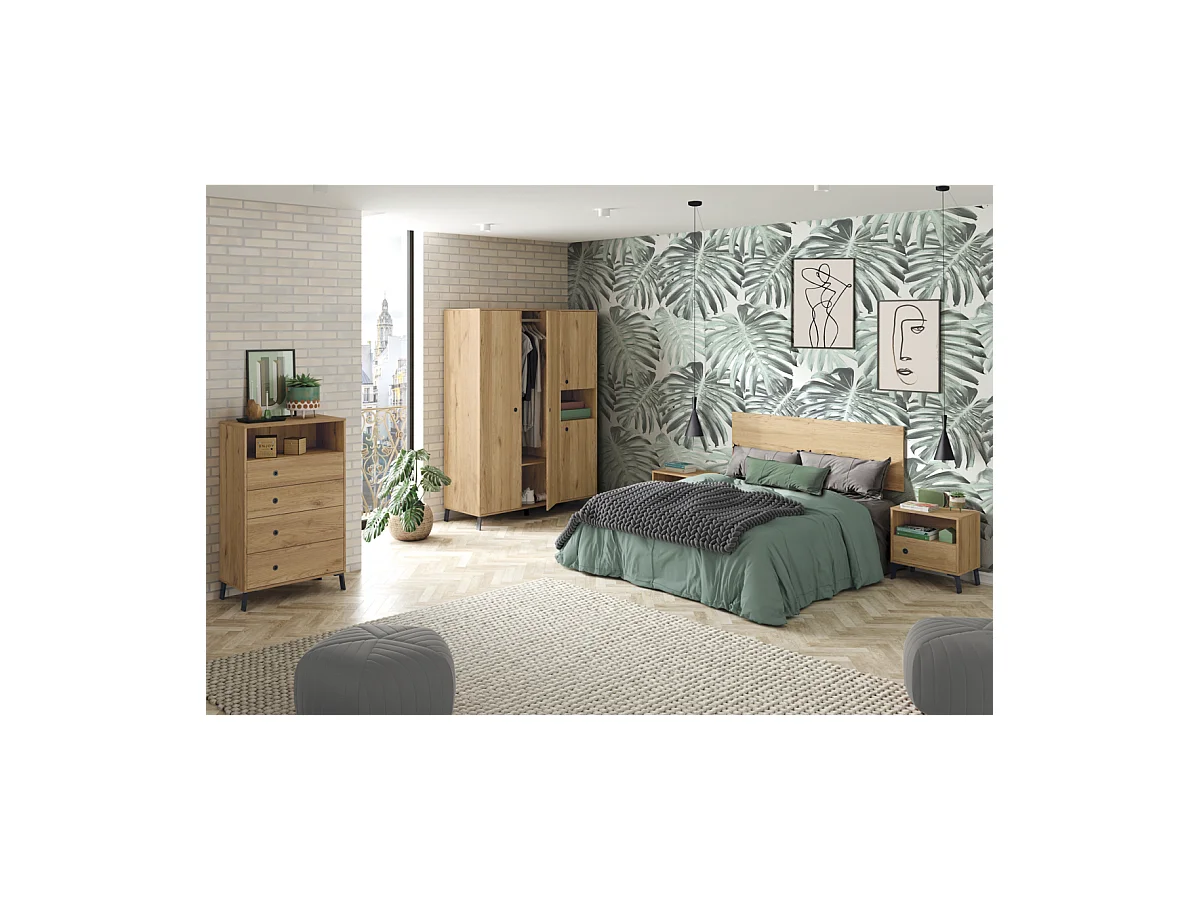 Cómoda Camila en acabado color roble 120 cm(alto)74,5 cm(ancho)40 cm(largo)