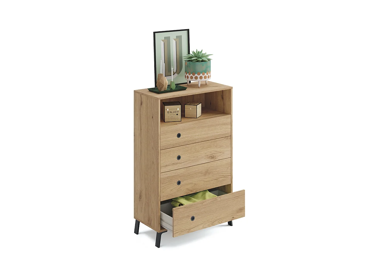 Cómoda Camila en acabado color roble 120 cm(alto)74,5 cm(ancho)40 cm(largo)