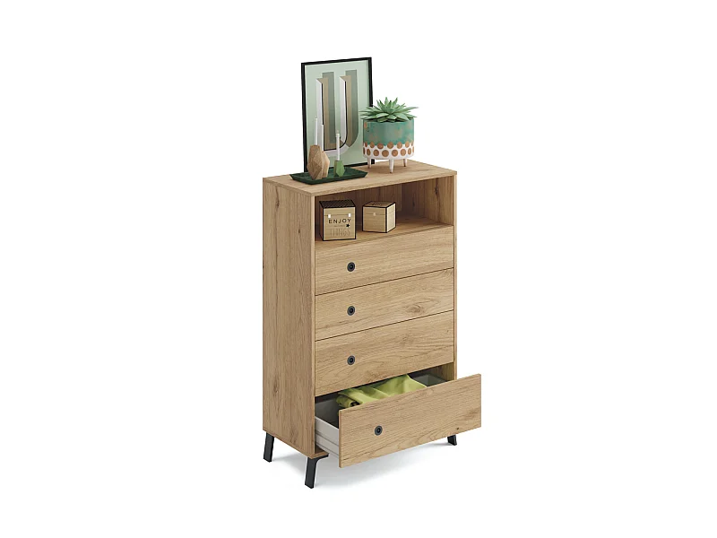 Cómoda Camila en acabado color roble 120 cm(alto)74,5 cm(ancho)40 cm(largo)