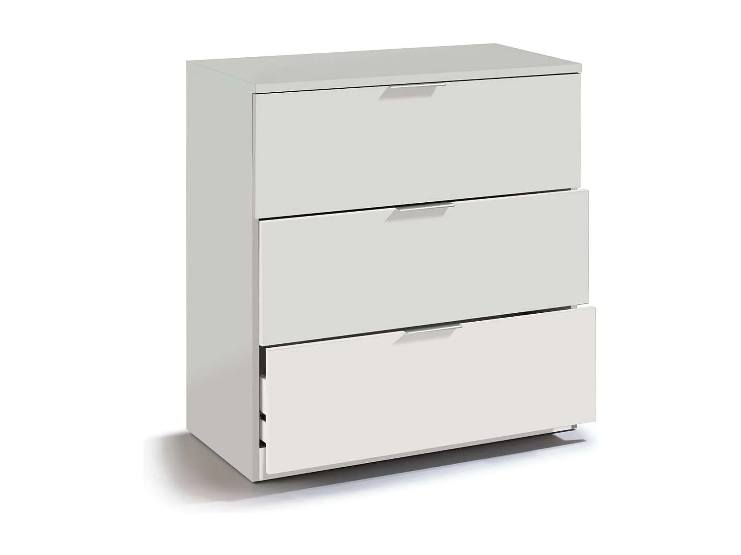 Cómoda 3 cajones Hierro en acabado blanco 80 cm(alto)77 cm(ancho)38 cm(largo)