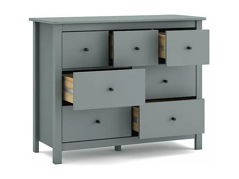 Cómoda para dormitorio modelo Miguel 4+ 3 cajones acabado verde kaki, 110cm(ancho) 80cm(a