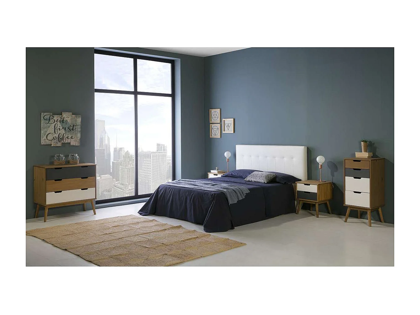 Cómoda 3 cajones modelo Cupido acabado cera, 100 cm (Ancho) 40 cm (Fondo) 82 cm (Alto