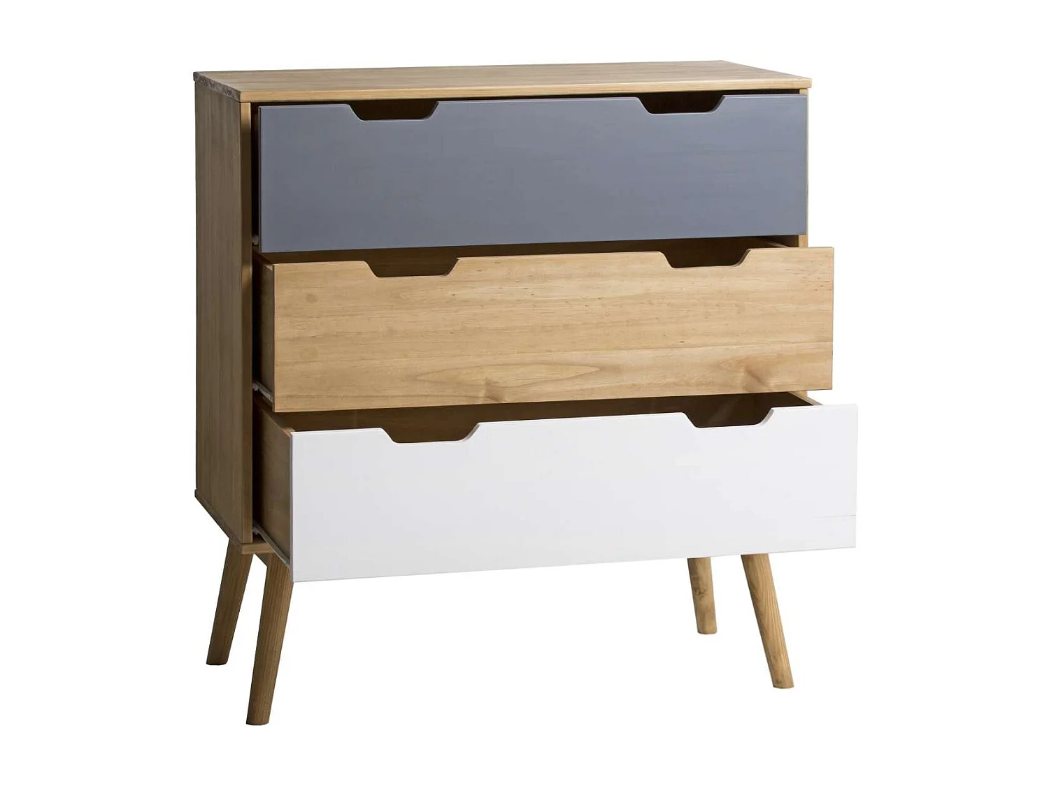 Cómoda 3 cajones modelo Cupido acabado cera, 100 cm (Ancho) 40 cm (Fondo) 82 cm (Alto