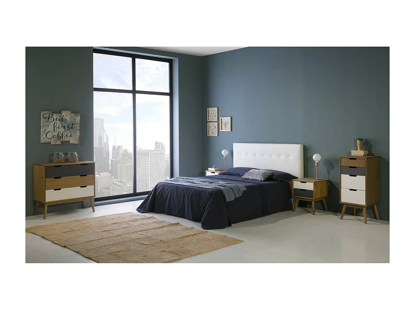 Cómoda 3 cajones modelo Cupido acabado cera, 100 cm (Ancho) 40 cm (Fondo) 82 cm (Alto