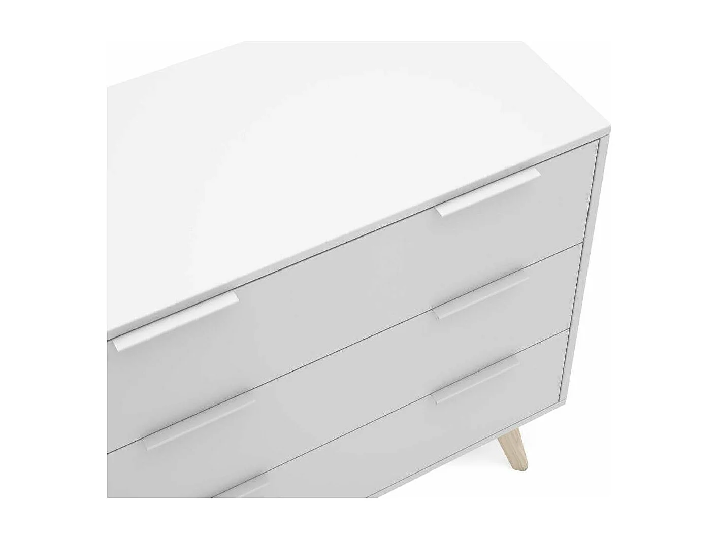 Cómoda 3 cajones Campos acabado blanco/blanco cera, 83cm(alto) 80cm(ancho) 40cm(largo)