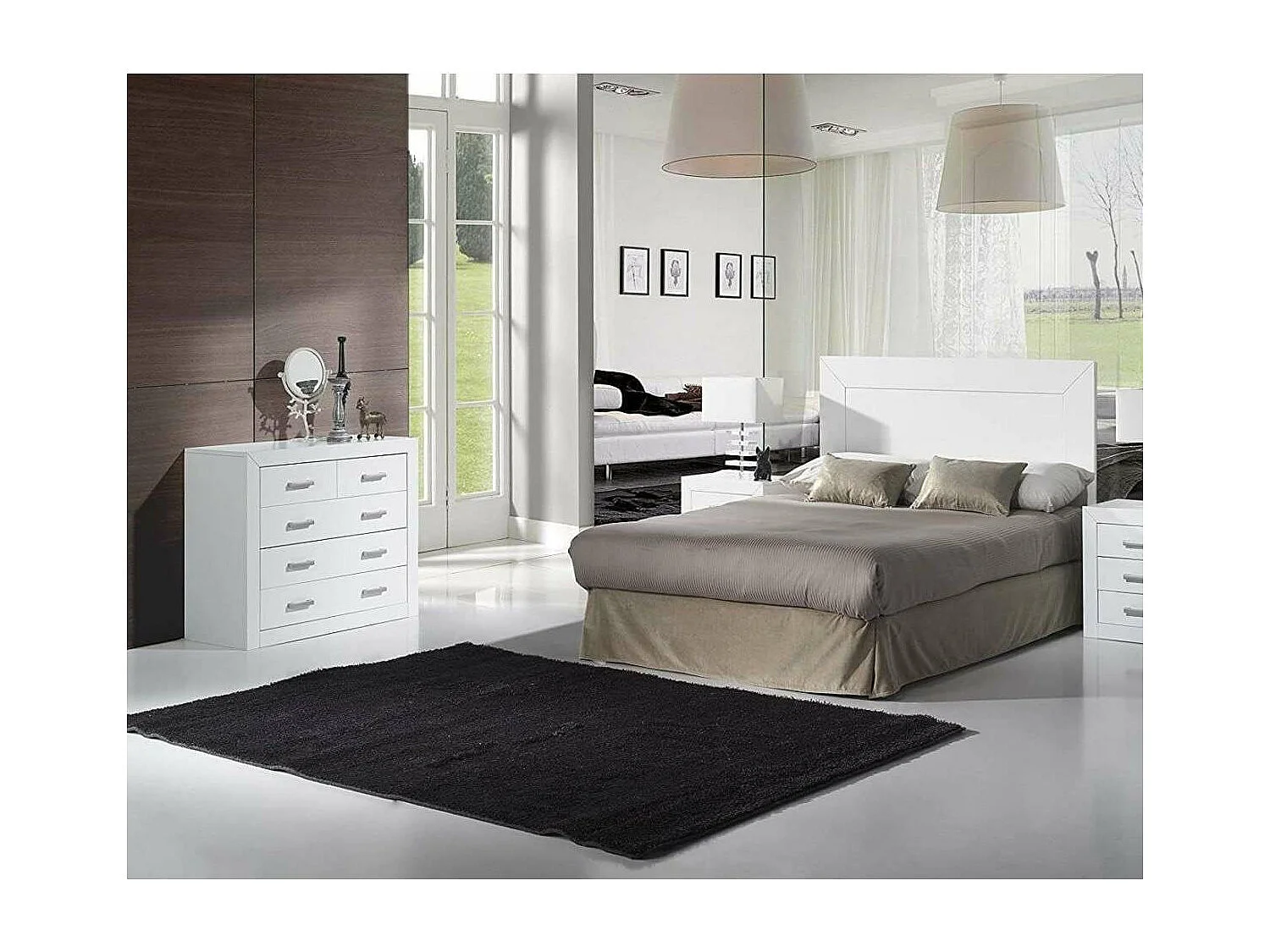 Comoda 4 Cajones Dormitorio Juvenil o Matrimonio en acabado blanco 80 cm(alto)95 cm(ancho)