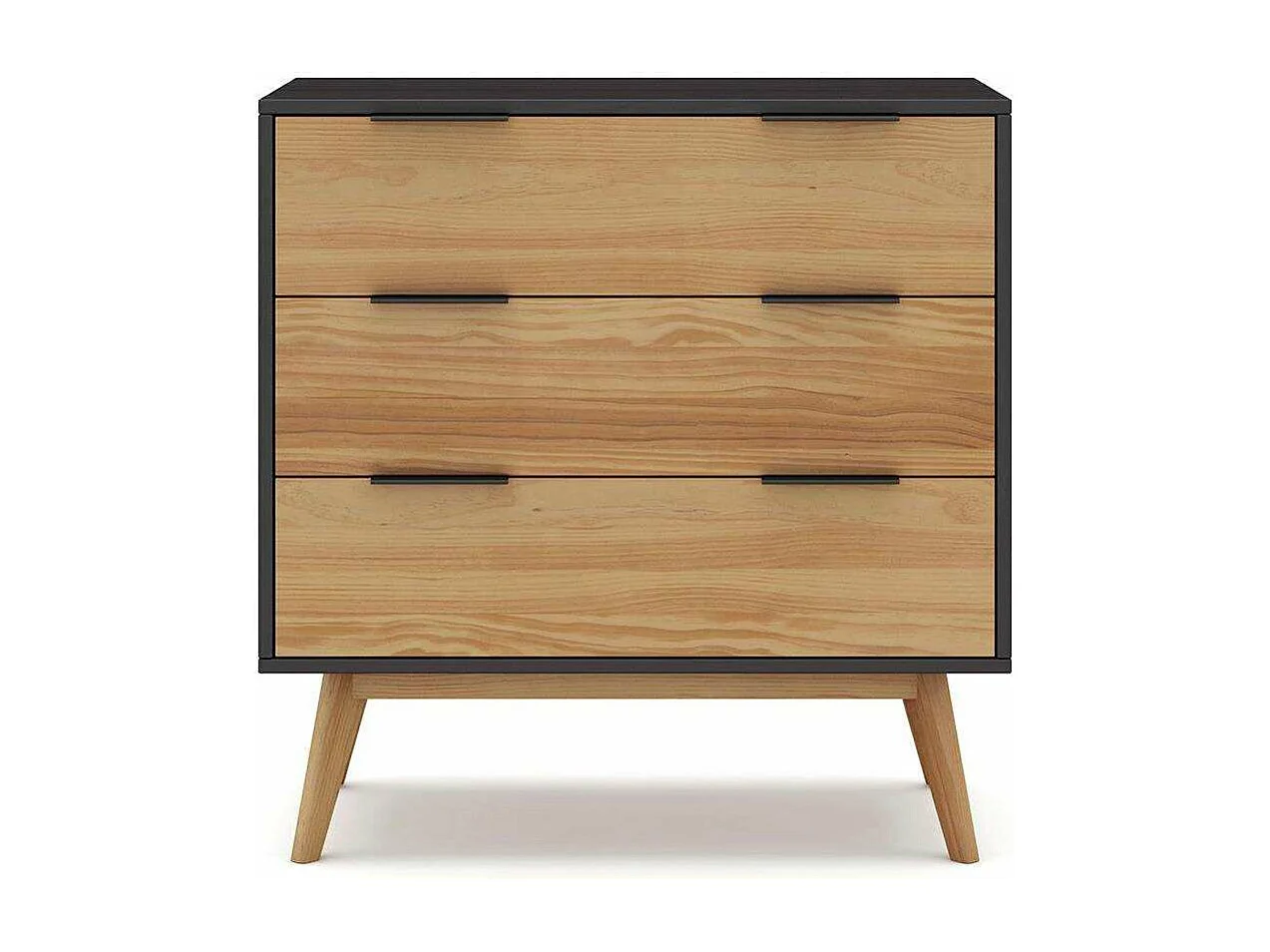 Cómoda para dormitorio modelo Julen 3 cajones acabado cera/bocamina, 108cm(ancho) 83cm(al