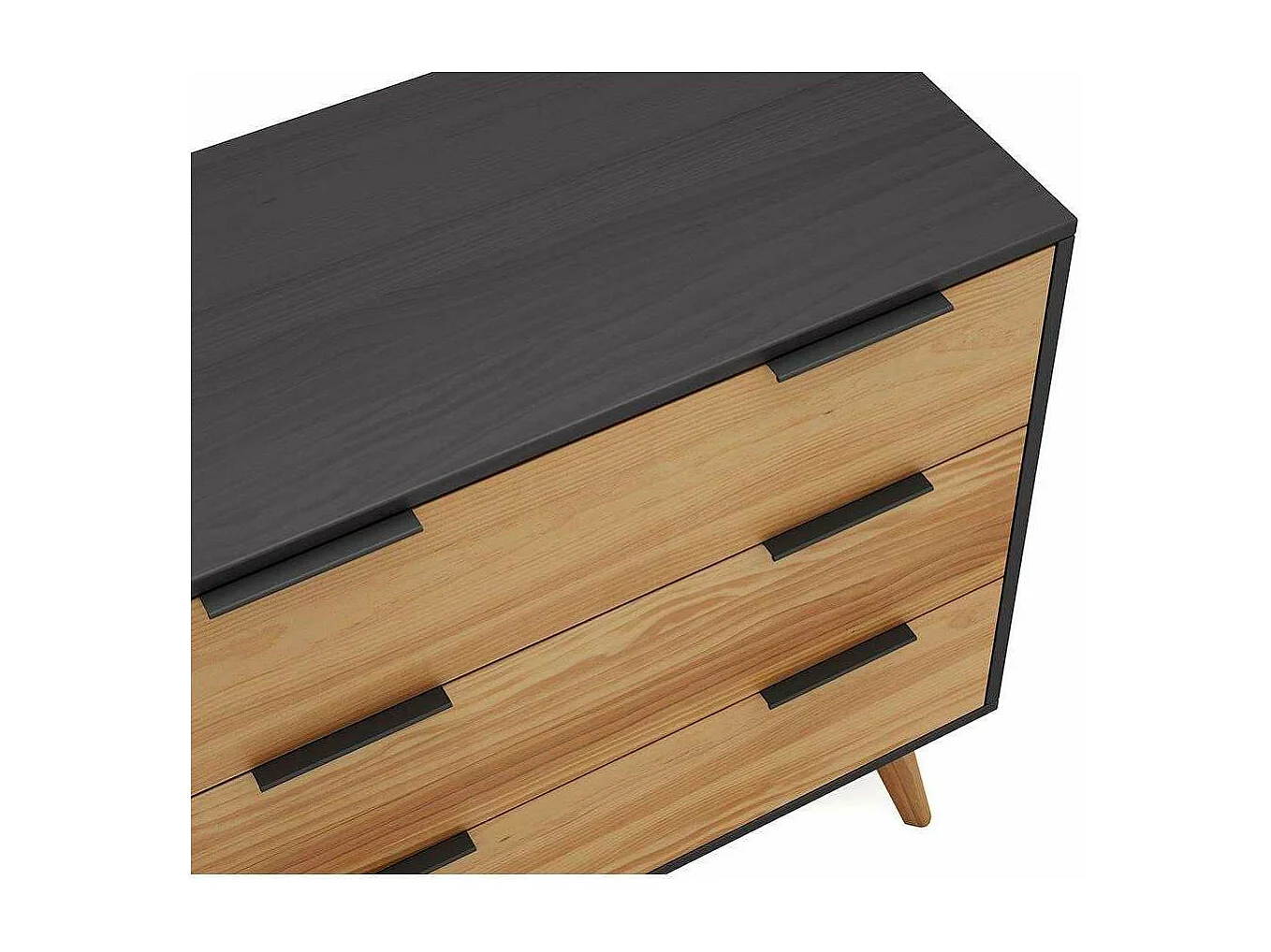 Cómoda para dormitorio modelo Julen 3 cajones acabado cera/bocamina, 108cm(ancho) 83cm(al