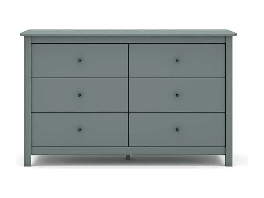 Cómoda para dormitorio modelo Miguel 6 cajones acabado verde kaki, 130cm(ancho) 80cm(alto