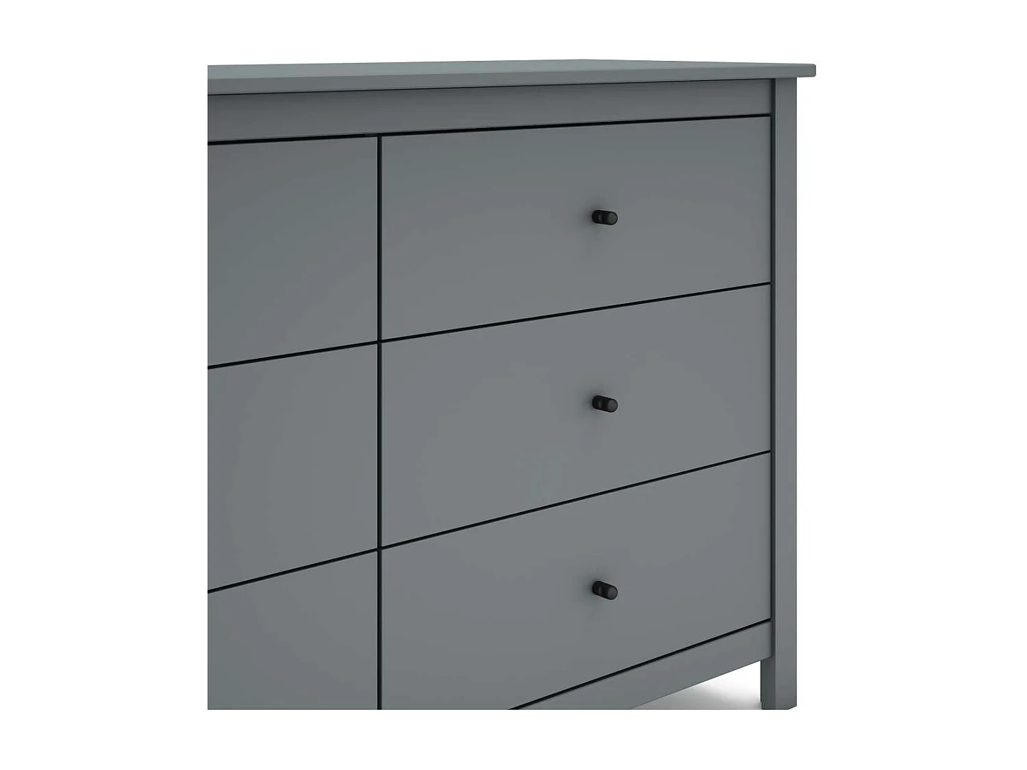 Cómoda para dormitorio modelo Miguel 6 cajones acabado verde kaki, 130cm(ancho) 80cm(alto