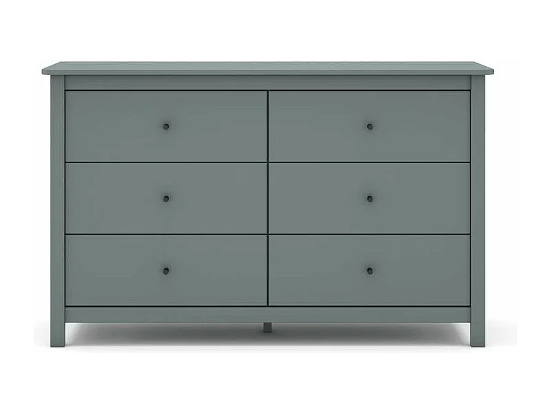 Cómoda para dormitorio modelo Miguel 6 cajones acabado verde kaki, 130cm(ancho) 80cm(alto
