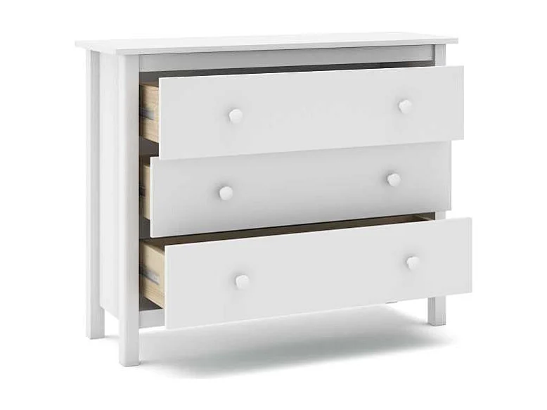 Cómoda 3 cajones Maxi acabado blanco, 80cm(alto) 100cm(ancho) 40cm(fondo)