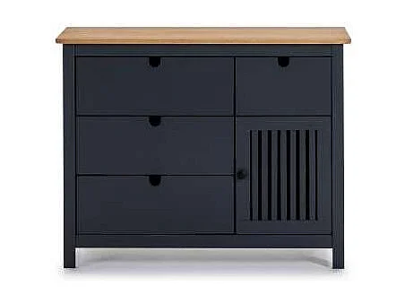 Cómoda 4 cajones 1 puerta acabado gris modelo Luna, 100 cm(ancho) 80 cm(alto) 40 cm (fond