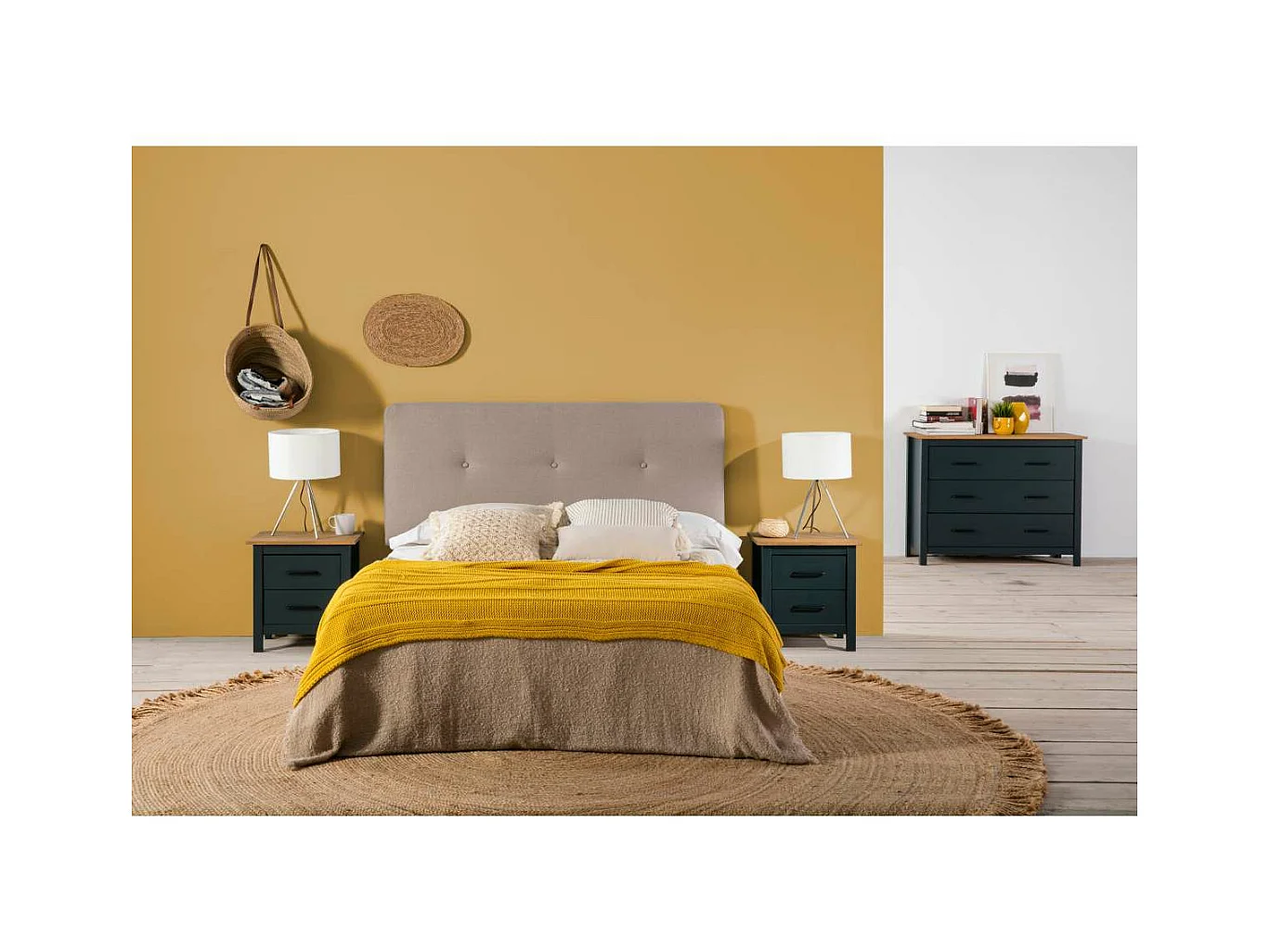 Cómoda 3 cajones Mariana acabado azul 80 cm(alto) 100 cm(ancho) 40 cm(largo)