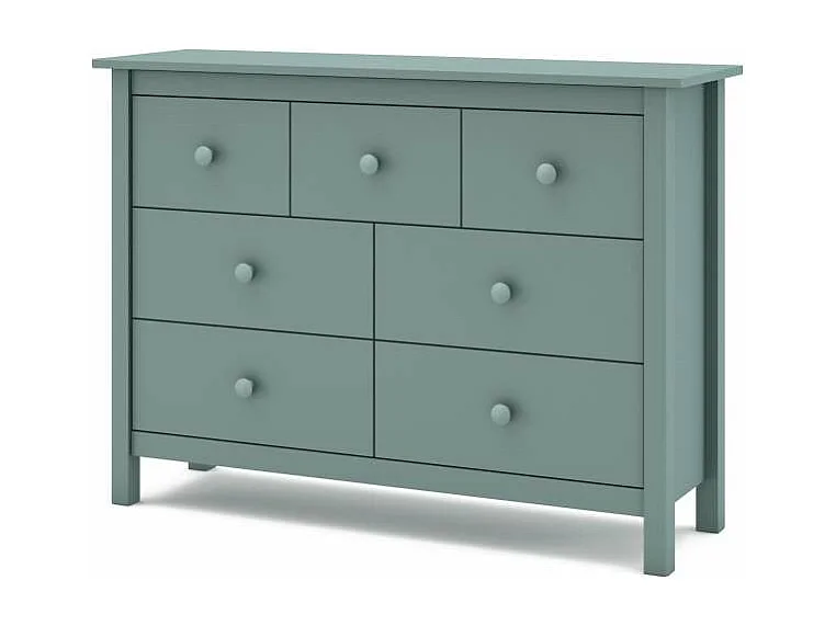 Cómoda 7 cajones Maxi acabado verde petróleo, 80cm(alto) 110cm(ancho) 40cm(fondo)