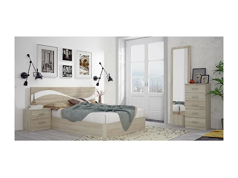 Sinfonier 5 cajones Oviedo acabado en cambrian, 46cm(Ancho) 33cm(Fondo) 108cm(Alto