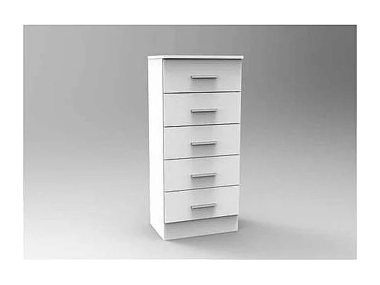 Sinfonier 5 cajones Oviedo acabado en blanco, 46cm(Ancho) 33cm(Fondo) 108cm(Alto