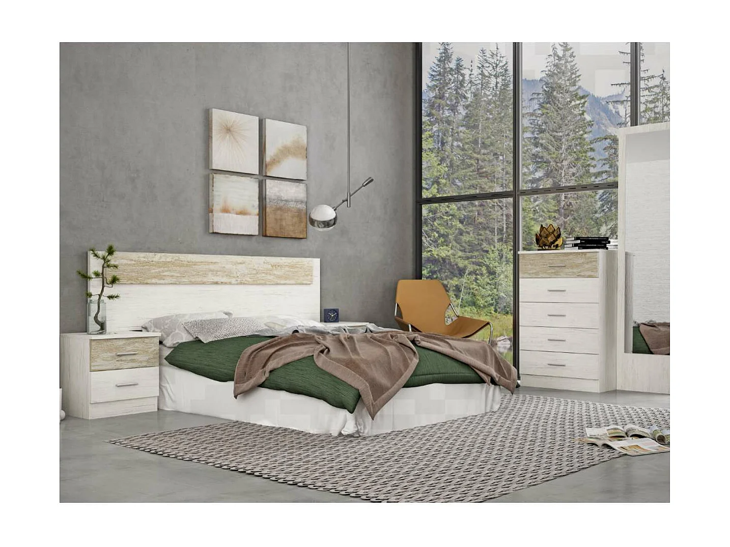 Sinfonier 5 cajones Oviedo acabado en ártico-vintage. 46cm(Ancho) 33cm(Fondo) 108cm(Alto