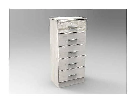 Sinfonier 5 cajones Oviedo acabado en ártico-vintage. 46cm(Ancho) 33cm(Fondo) 108cm(Alto