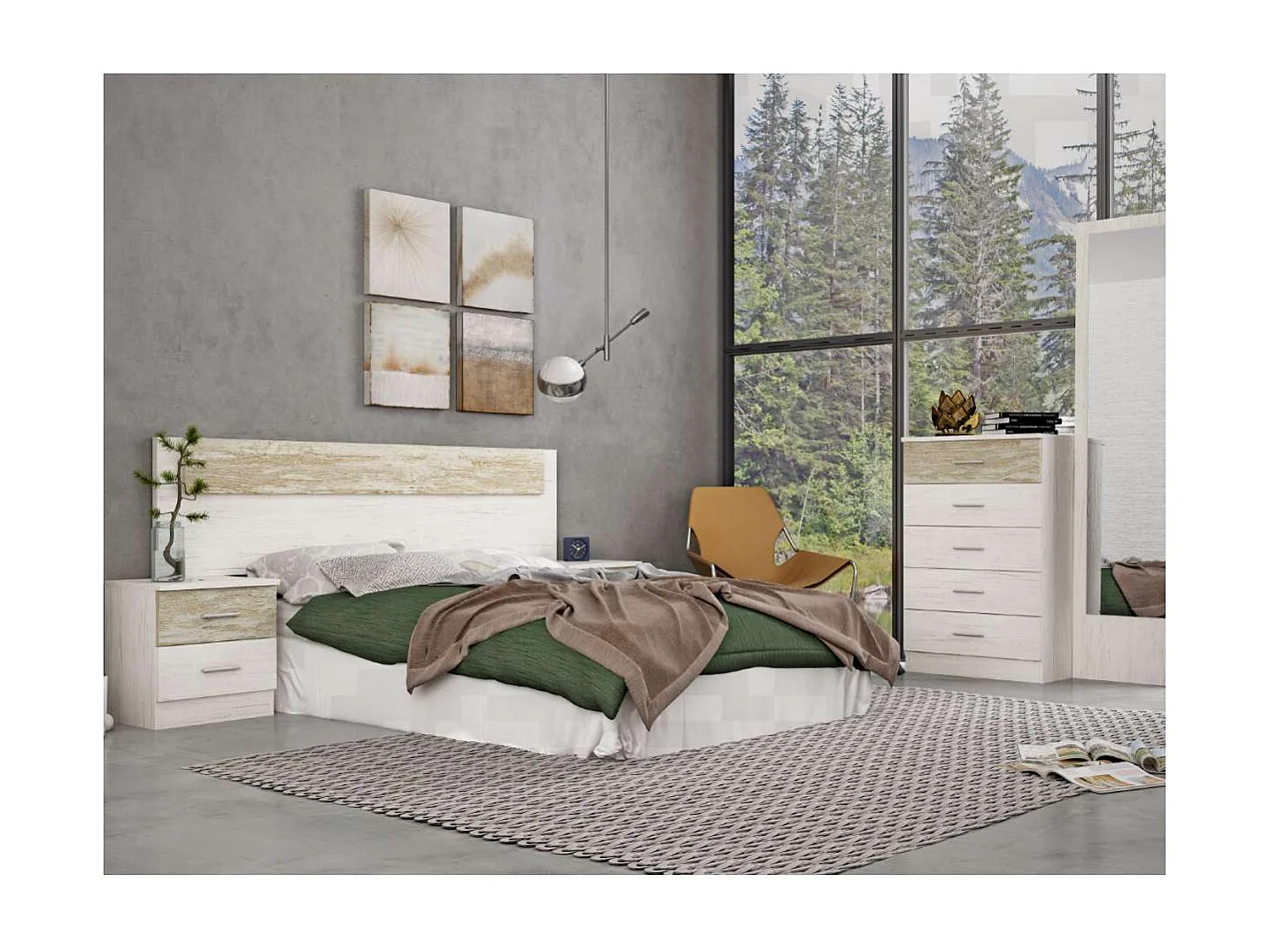 Sinfonier 5 cajones Oviedo acabado en ártico-vintage. 46cm(Ancho) 33cm(Fondo) 108cm(Alto