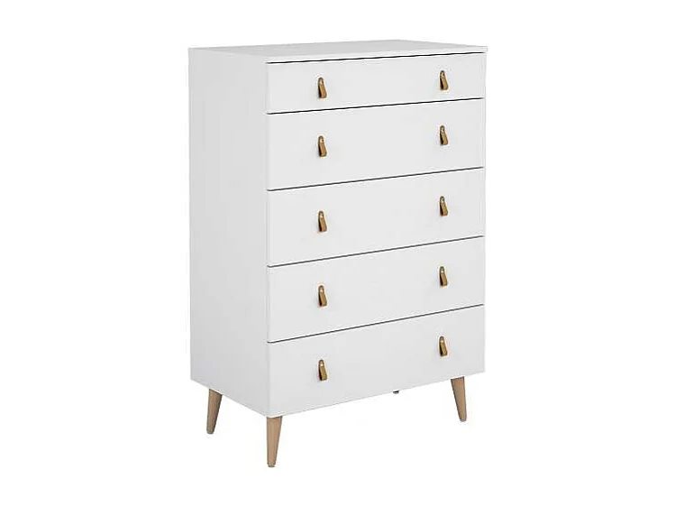 Sinfonier Tokio con 5 Cajones en blanco. 119 cm(alto), 80 cm(ancho), 48 cm(fondo)