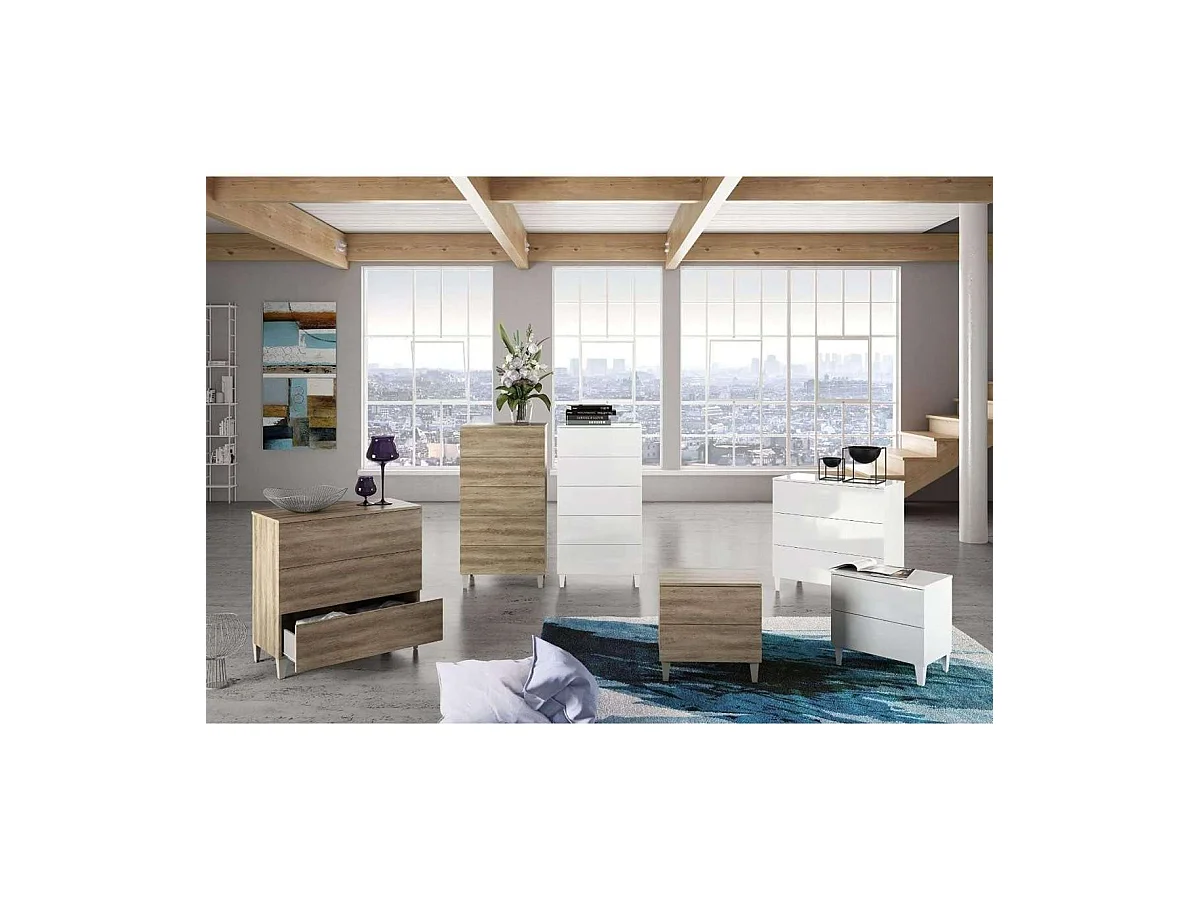 Sifonier 5 Cajones Pekin acabado blanco 117 cm(alto)61 cm(ancho)40 cm(fondo)