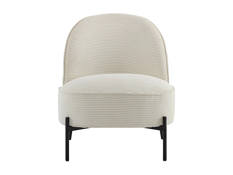 Fauteuil en velours côtelé beige - Basile