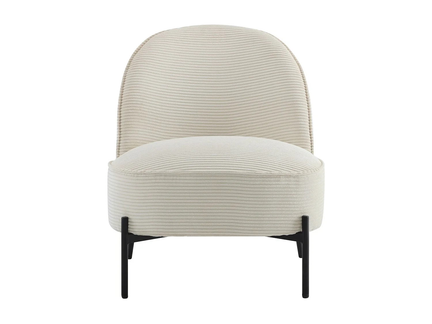 Fauteuil en velours côtelé beige - Basile