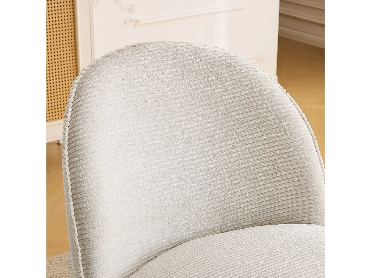Fauteuil en velours côtelé beige - Basile