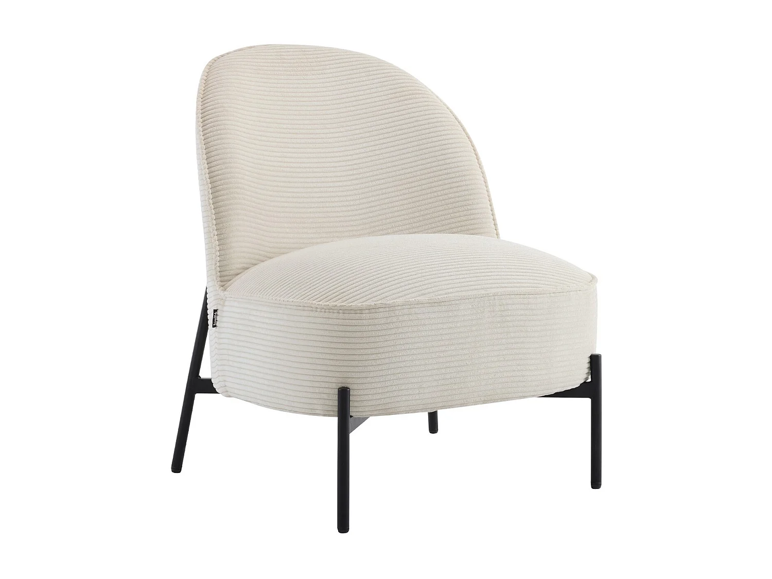 Fauteuil en velours côtelé beige - Basile