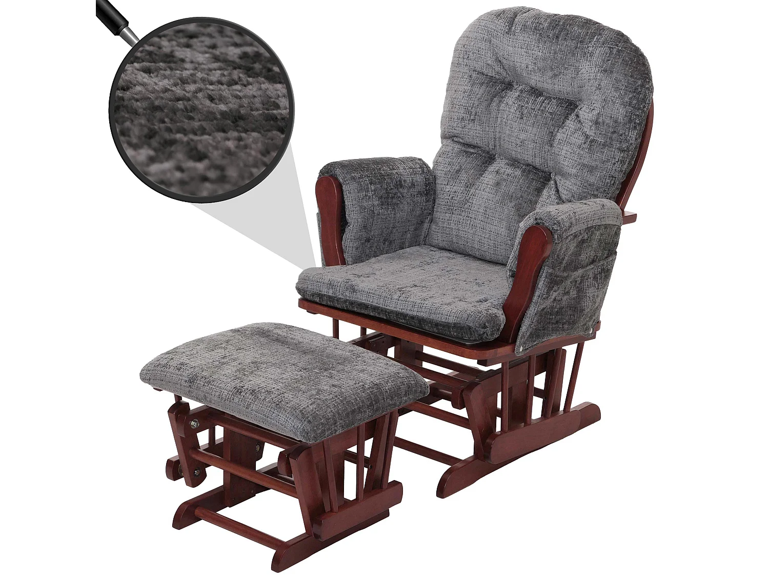 Relaxsessel MCW-C76, Dunkelgrau, Gestell dunkel