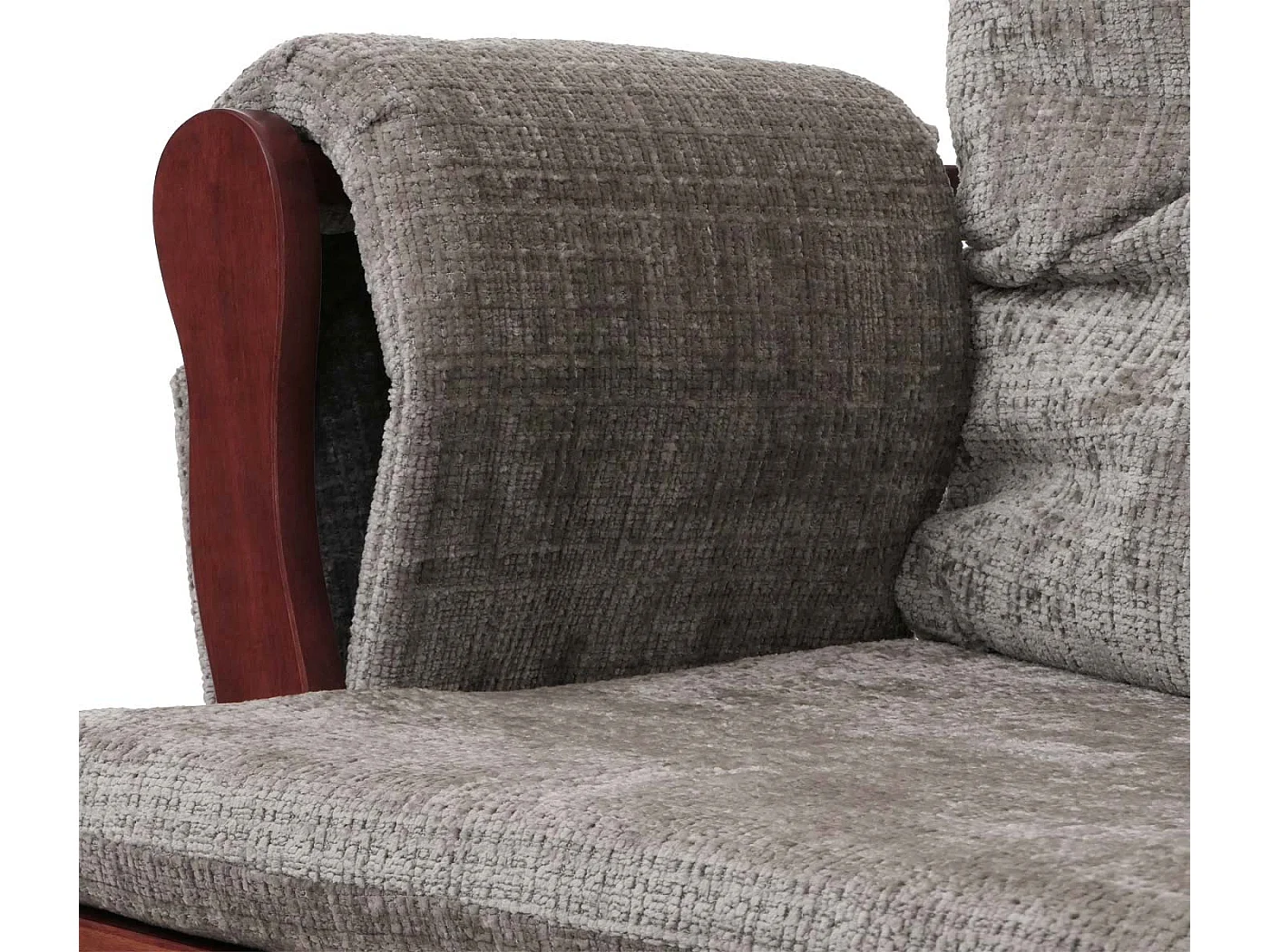 Poltrona a dondolo MCW-C76 sedia relax poggiapiedi Stoffa/tessuto ciniglia (465g/m²) ~ grigio chiaro, struttura scura