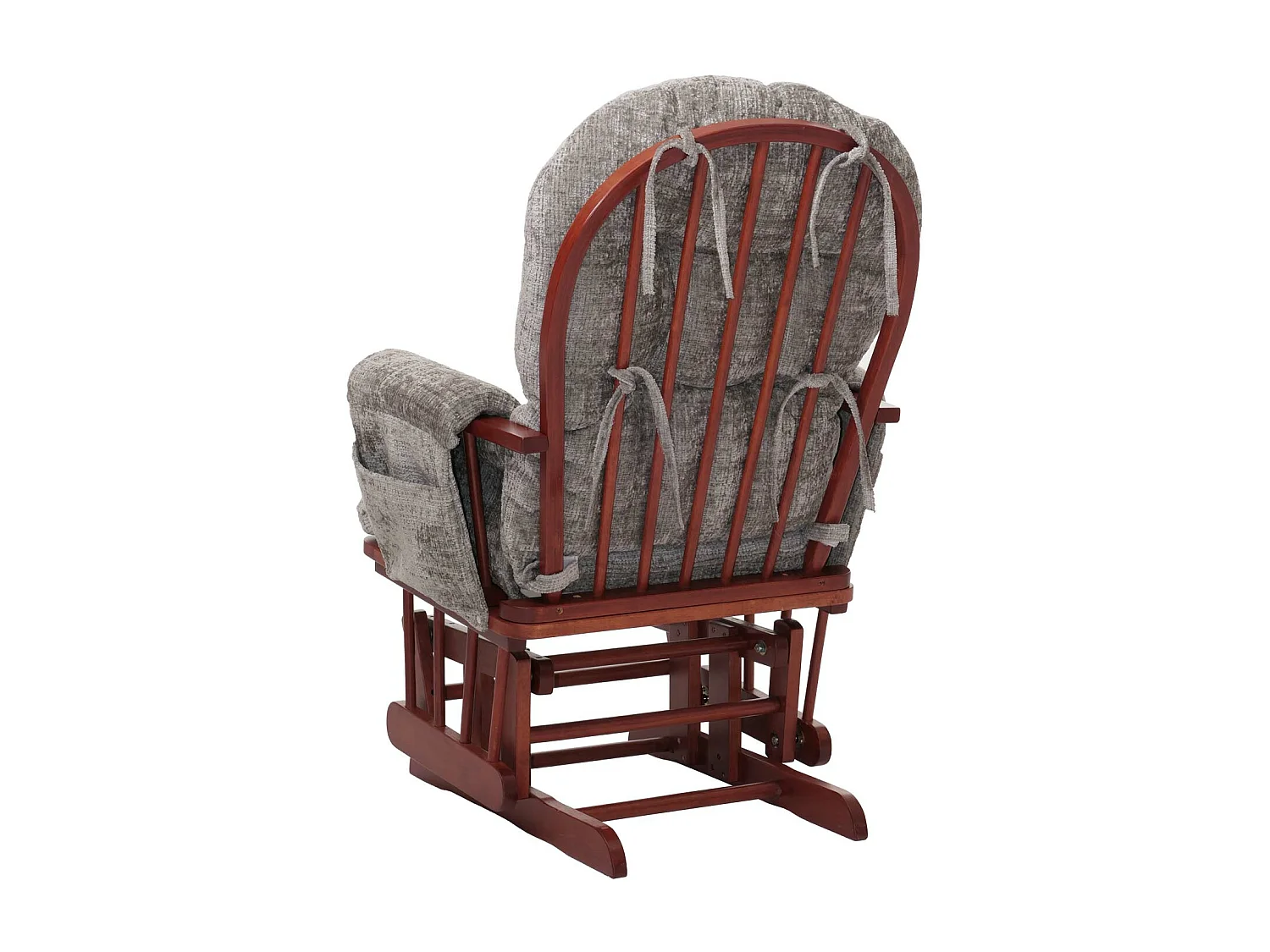 Poltrona a dondolo MCW-C76 sedia relax poggiapiedi Stoffa/tessuto ciniglia (465g/m²) ~ grigio chiaro, struttura scura