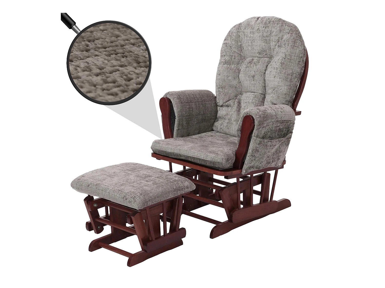 Fauteuil de relaxation MCW-C76,  gris clair, piétement foncé