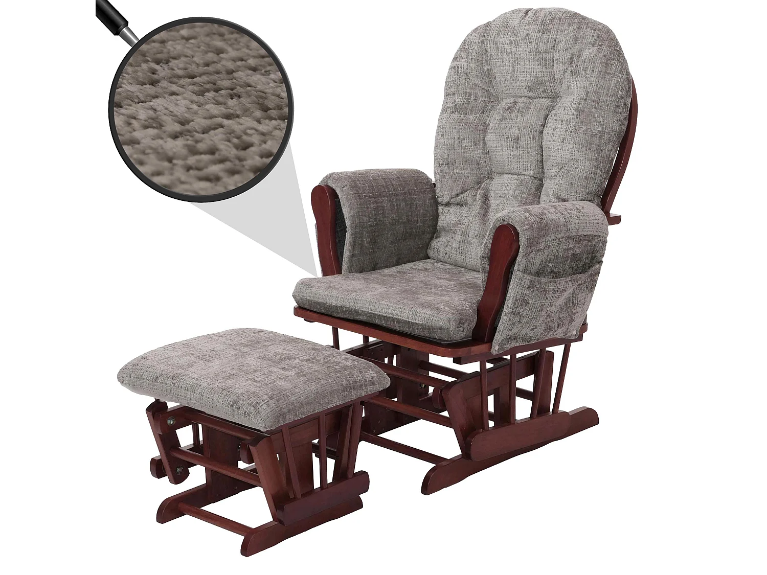 Fauteuil de relaxation MCW-C76,  gris clair, piétement foncé