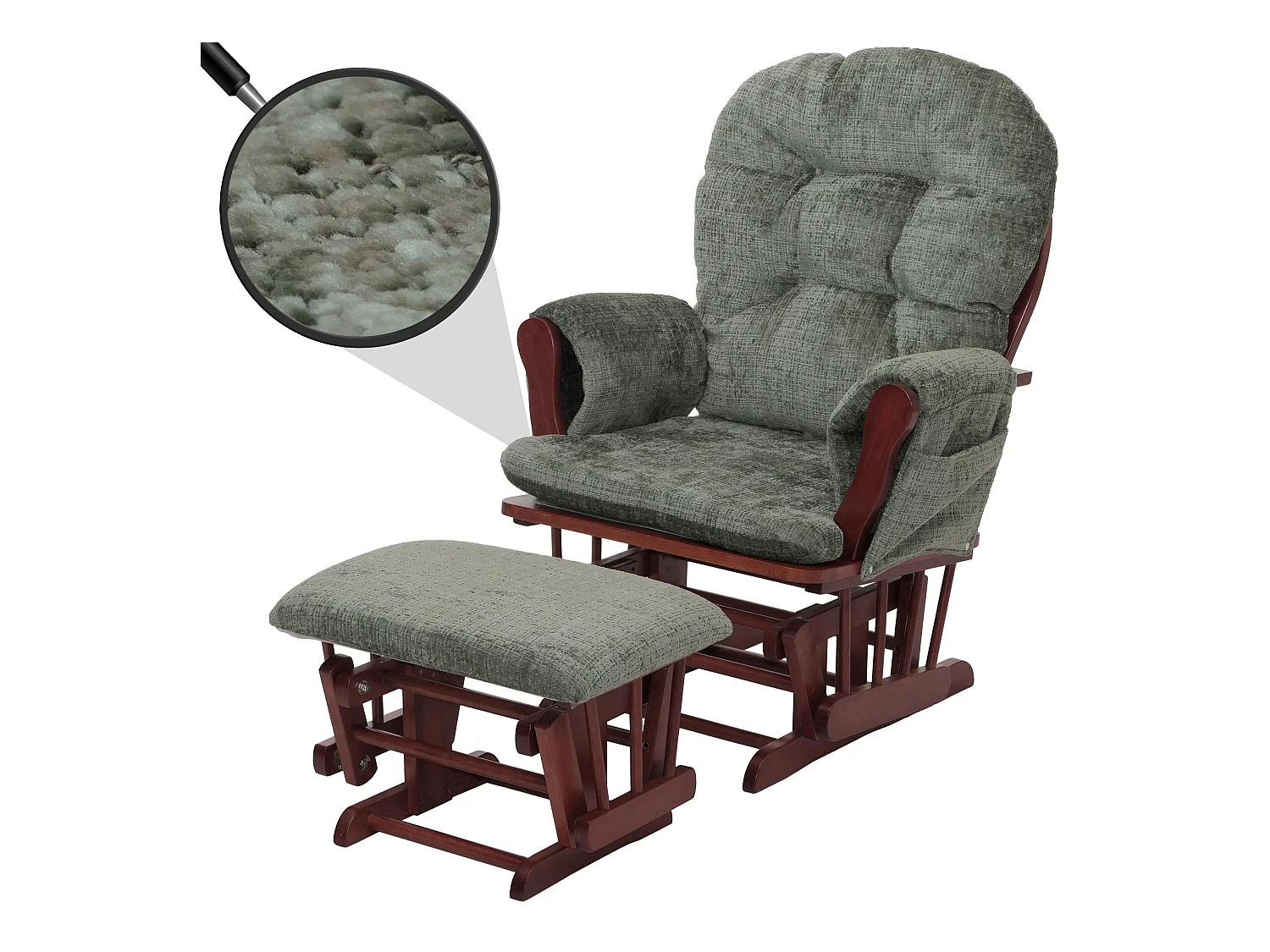Fauteuil de relaxation MCW-C76,  vert, piétement foncé