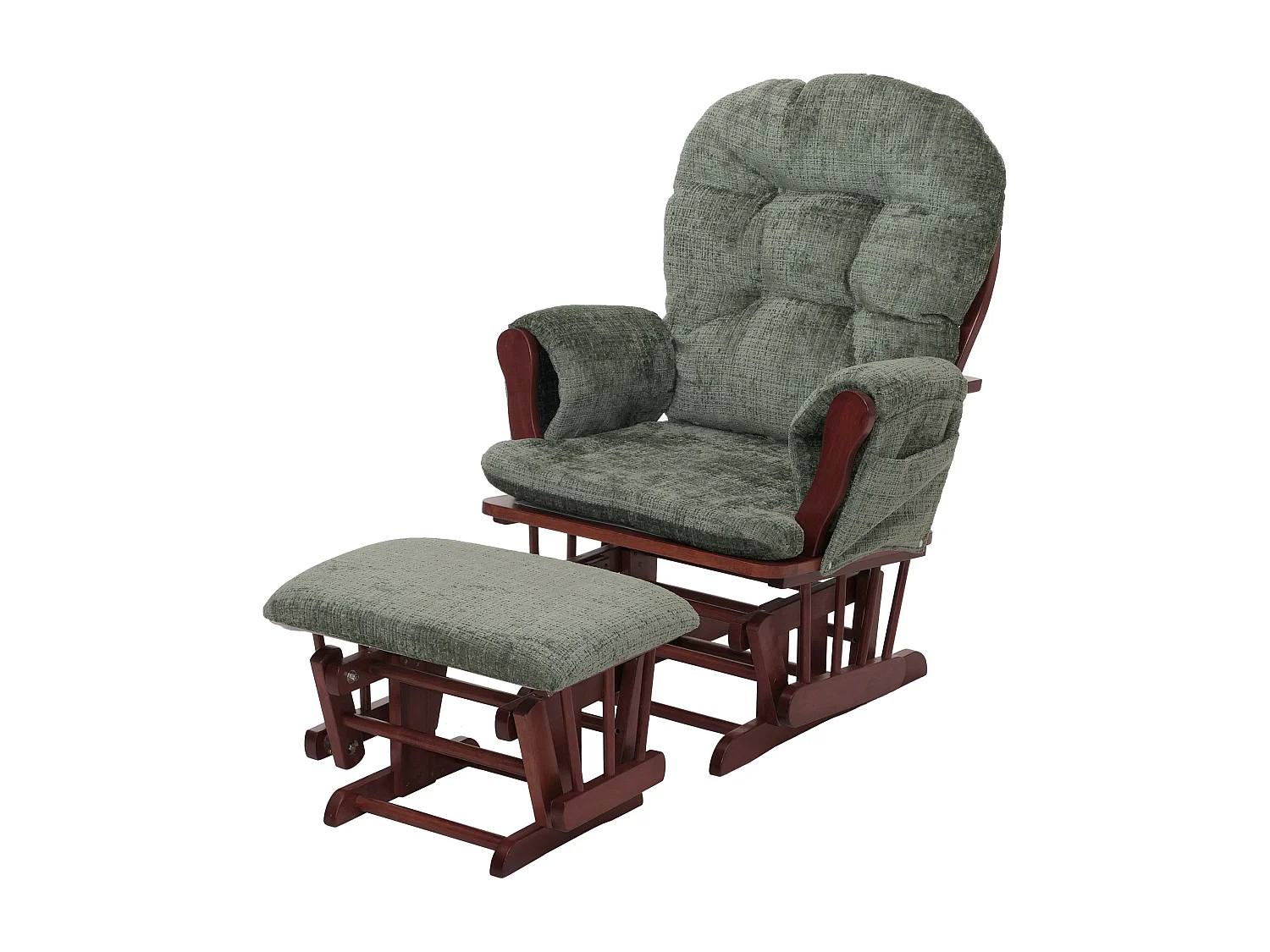 Fauteuil de relaxation MCW-C76,  vert, piétement foncé