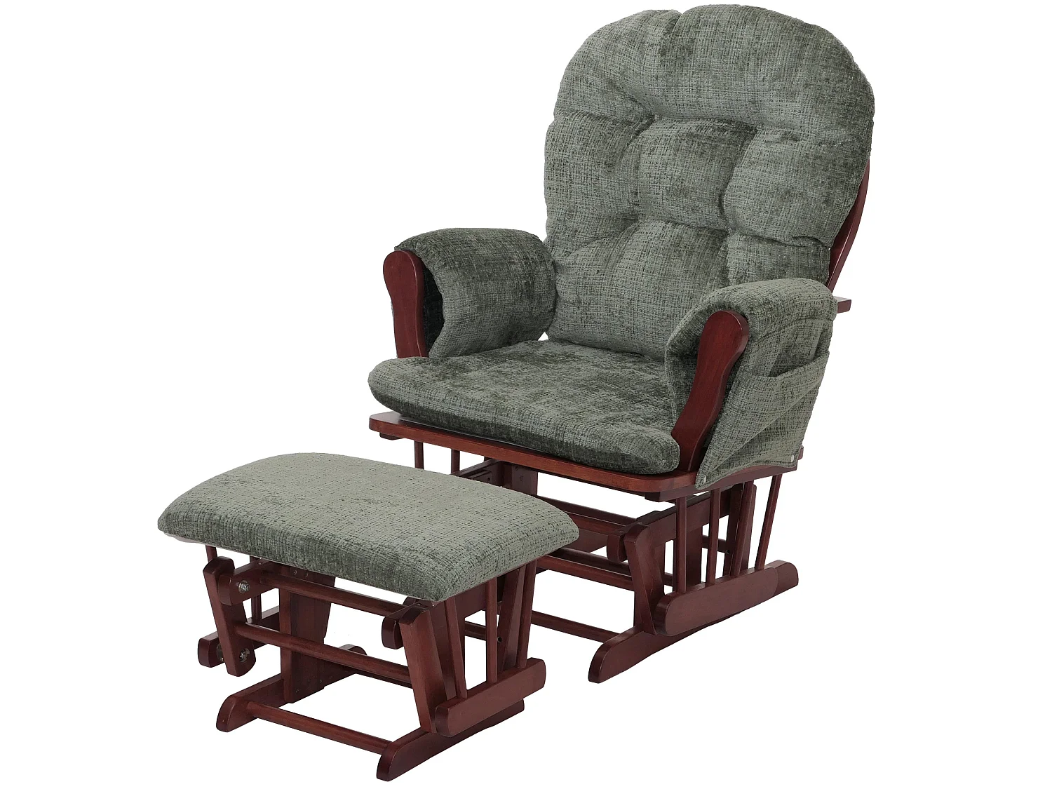 Fauteuil de relaxation MCW-C76,  vert, piétement foncé
