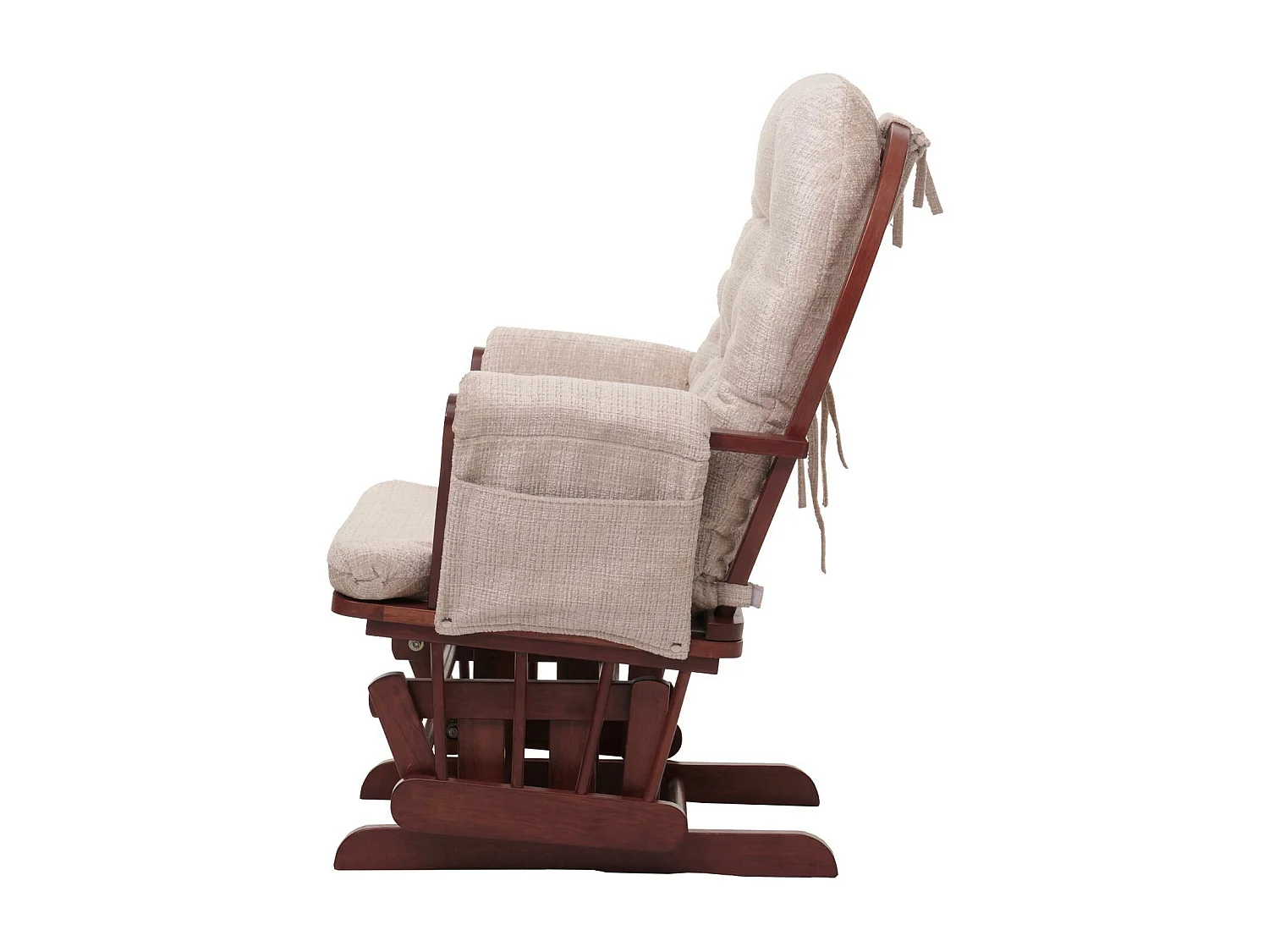 Fauteuil de relaxation MCW-C76,  crème, piétement foncé